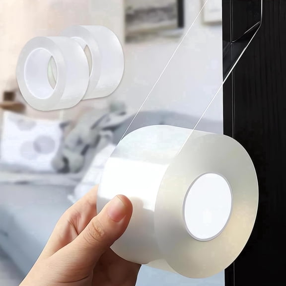 2 Roll Clear Window Sealing Tape, 2 Inch x 33 Ft, Weather Stripping Residue-Free Clear Window Insulation Tape for Door and Shower Glass Gaps