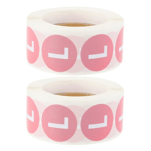 2 Roll Clothing Size Stickers Sizing Retail Dot Apparel Round Nail Baby Pink