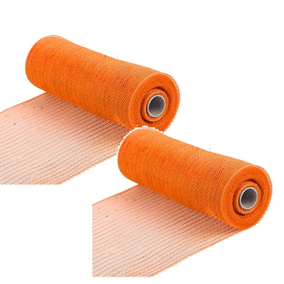 2 Roll Decor Mesh Ribbon, Decorative Mesh Ribbbon, Fabric Mesh with Foil for Wreath Supplies Christmas Tree Garland Staircase Mailbox 30 Feet
