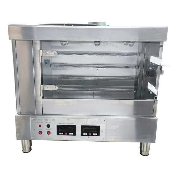 2-Roll Electric Chicken Rotisserie Machine Barbecue Oven Duluxe Rotary Grill 220V