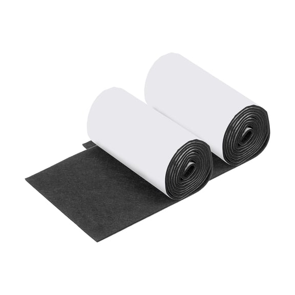 2 Roll Felt Furniture Pads, 40 x 5 x 0.9 Inch Non-Slip Self-Adhesive Floor Protectors, Cuttable Felts Strip Tape Roll for Hardwood Floors and Home Appliances, Black