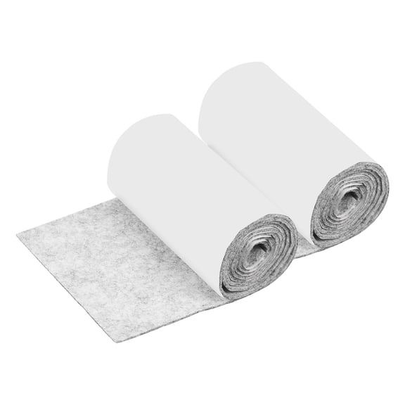 2 Roll Felt Furniture Pads, 40 x 5 x 0.9 Inch Non-Slip Self-Adhesive Floor Protectors, Cuttable Felts Strip Tape Roll for Hardwood Floors and Home Appliances, Light Gray