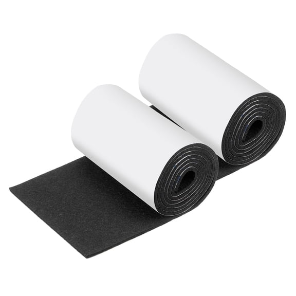 2 Roll Felt Furniture Pads, 40 x 5 x 1.2 Inch Non-Slip Self-Adhesive Floor Protectors, Cuttable Felts Strip Tape Roll for Hardwood Floors and Home Appliances, Black
