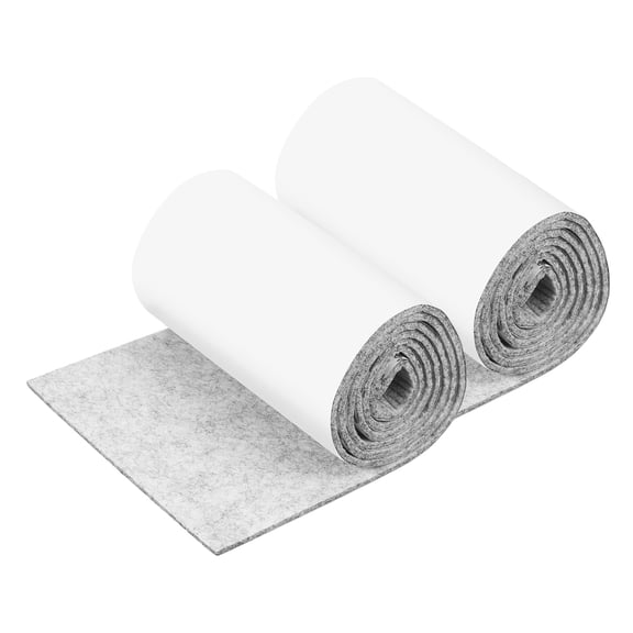 2 Roll Felt Furniture Pads, 40 x 5 x 1.2 Inch Non-Slip Self-Adhesive Floor Protectors, Cuttable Felts Strip Tape Roll for Hardwood Floors and Home Appliances, Light Gray