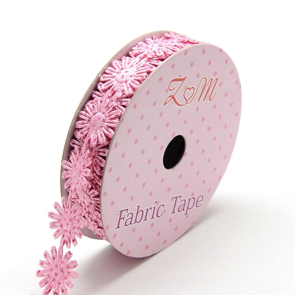 2 Roll Glitter Powder Polyester Ribbons Flower Pearl Pink 5/8 inch(17mm) about 2yards/roll(1.8288m/roll)