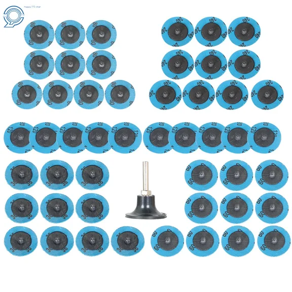 2" Roll Lock Die Grinder 36 60 80 120 240 Grit Quick Change Sanding Disc 51 Pcs