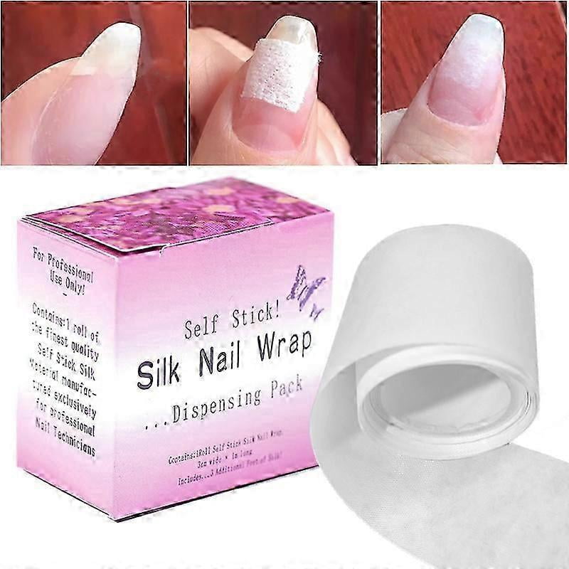 2 Roll Repair Nail Fiberglass Silk UV Gel Building Fiber French Manicure Tools Nail Forms Extension Tips Adhesive Stickers