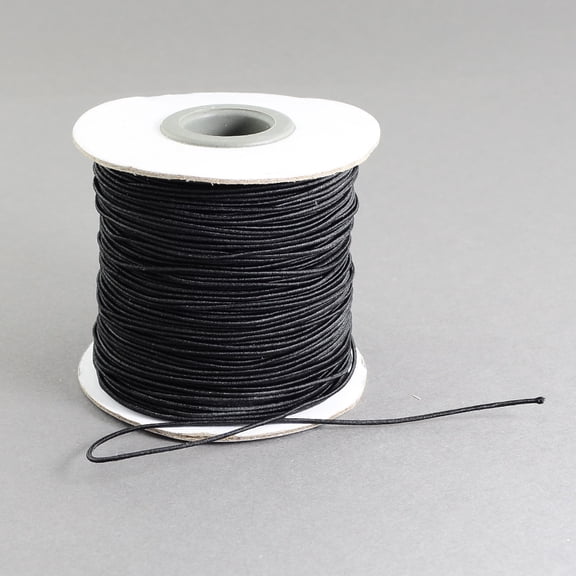 2 Roll Round Elastic Cord with Nylon Outside and Rubber Inside Black 3mm about 14.22~16.40 Yards(13~15m)/Roll