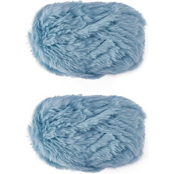 2 Roll Skeins Super Soft Fur Yarn Chunky Fluffy Faux Fur Yarn Fluffy Eyelash Yarn for Crochet Knit Blanket Rug Clothes Knitting-2×30m(2×32.8yds,51g×2)