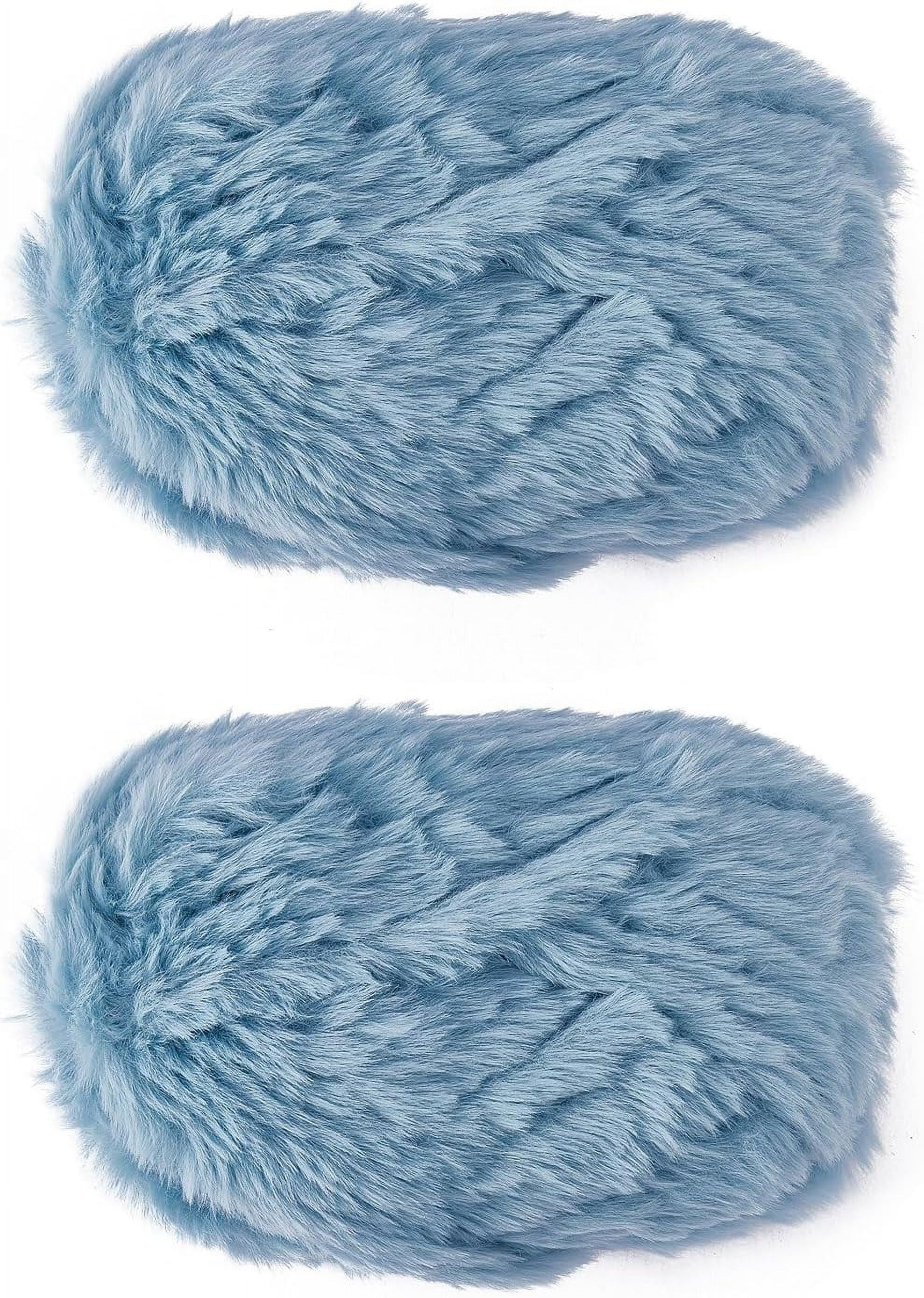 Super Soft Fluffy Fur Yarn - 2 Rolls (100g Each) Chunky Knitting Crochet Yarn For Scarves, Blankets, Hats - View #10