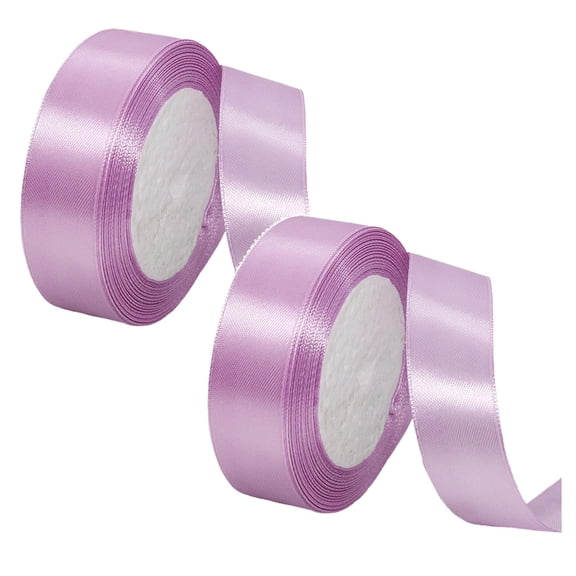 2 Roll Solid Fabric Silk Ribbon, 1 Inch x 866 Inch Solid Fabric Silk Ribbon for Gift Wrapping Craft Flower Bouquet Hair Bows Making Wedding Party Decoration Sewing Projects Christmas Day