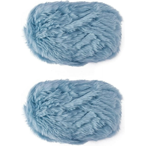 2 Roll Super Soft Fur Yarn Chunky Fluffy Faux Fur Yarn Fluffy Eyelash Yarn for Crochet Knit Blanket Rug Clothes Knitting-2×30m(2×32.8yds,51g×2)