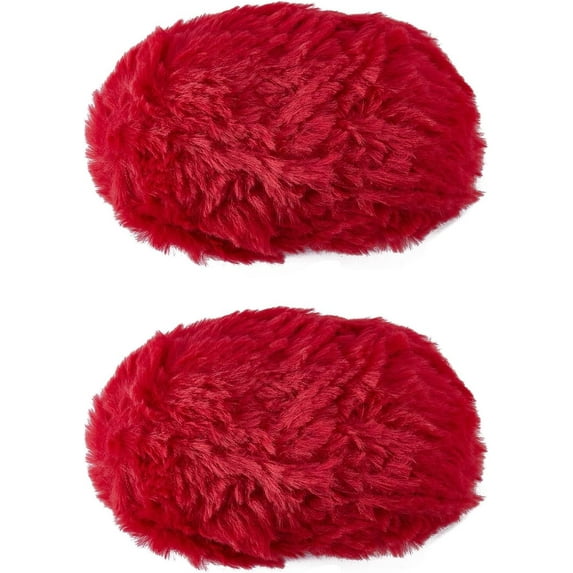 2 Roll Super Soft Fur Yarn Chunky Fluffy Faux Fur Yarn Fluffy Eyelash Yarn for Crochet Knit Blanket Rug Clothes Knitting-2×30m(2×32.8yds,51g×2)