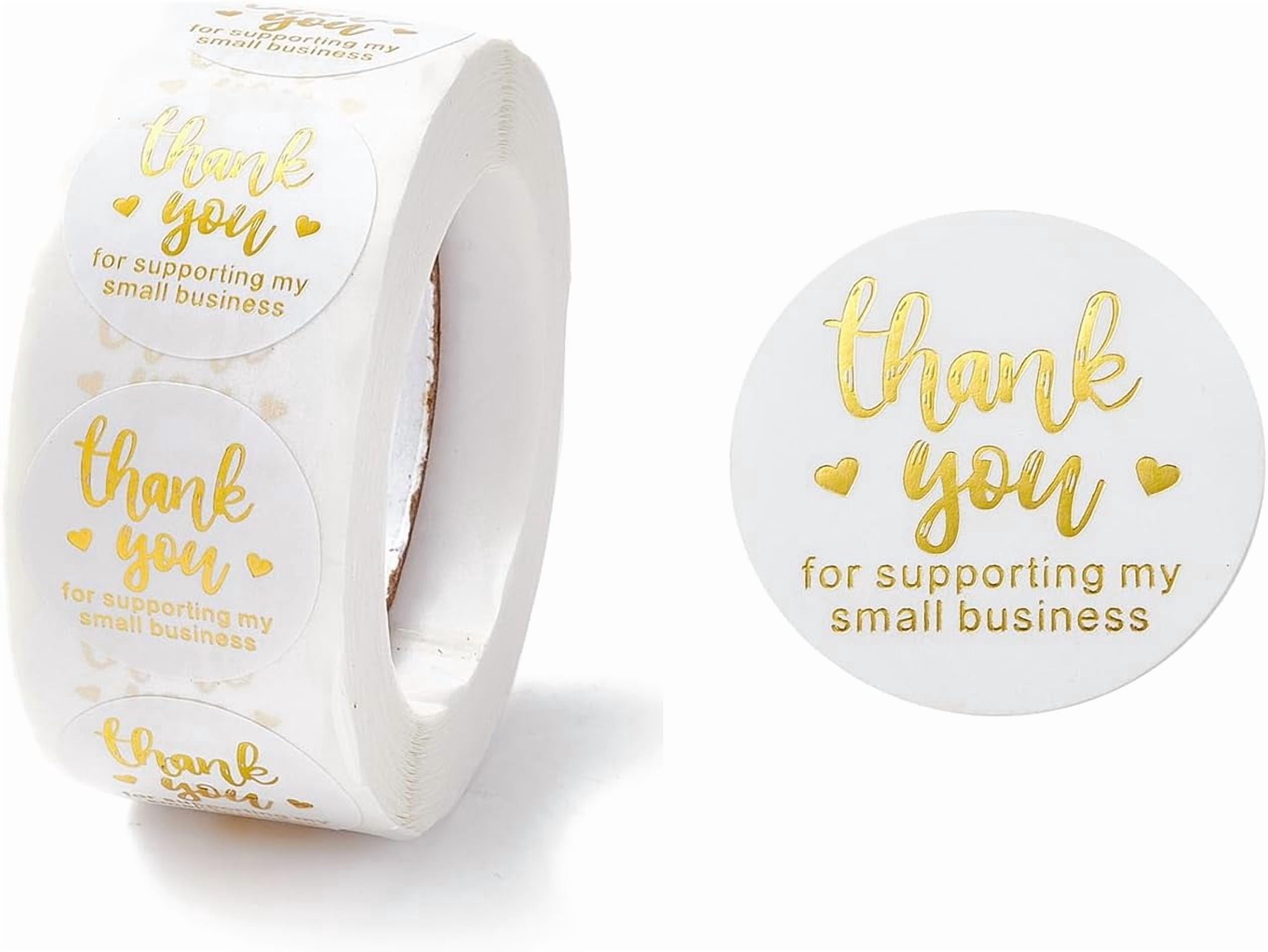 2 Roll Thank You Stickers Roll Flat Round Paper Gift Tag Stickers ...