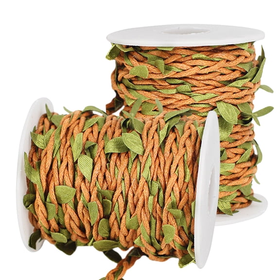 2 Roll Twine Green Leaf Jute 5MM Rope Hemp Burlap Ribbon String Heavy Duty Gardening Decoration or for Arts and Crafts