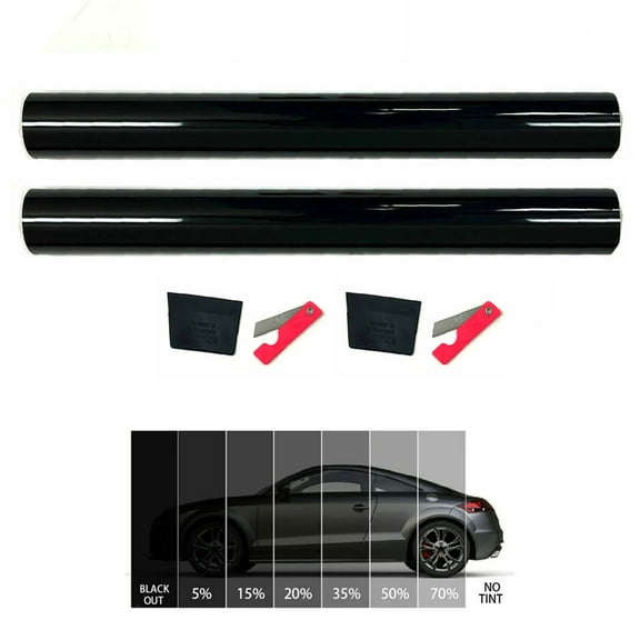 2 Roll Window Tint 3% Super Dark Black Film Privacy Heat Sun Shade Home Car 10ft