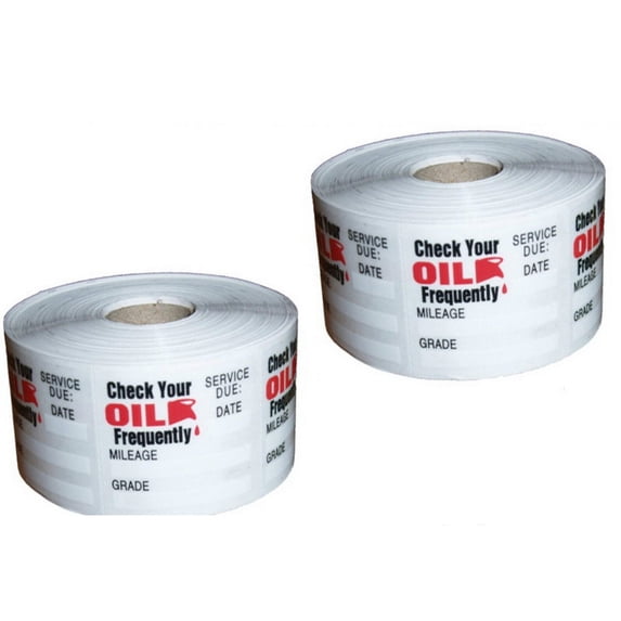 2 Roll of 500 Total 1000 Stickers Oil Change Reminder Sticker