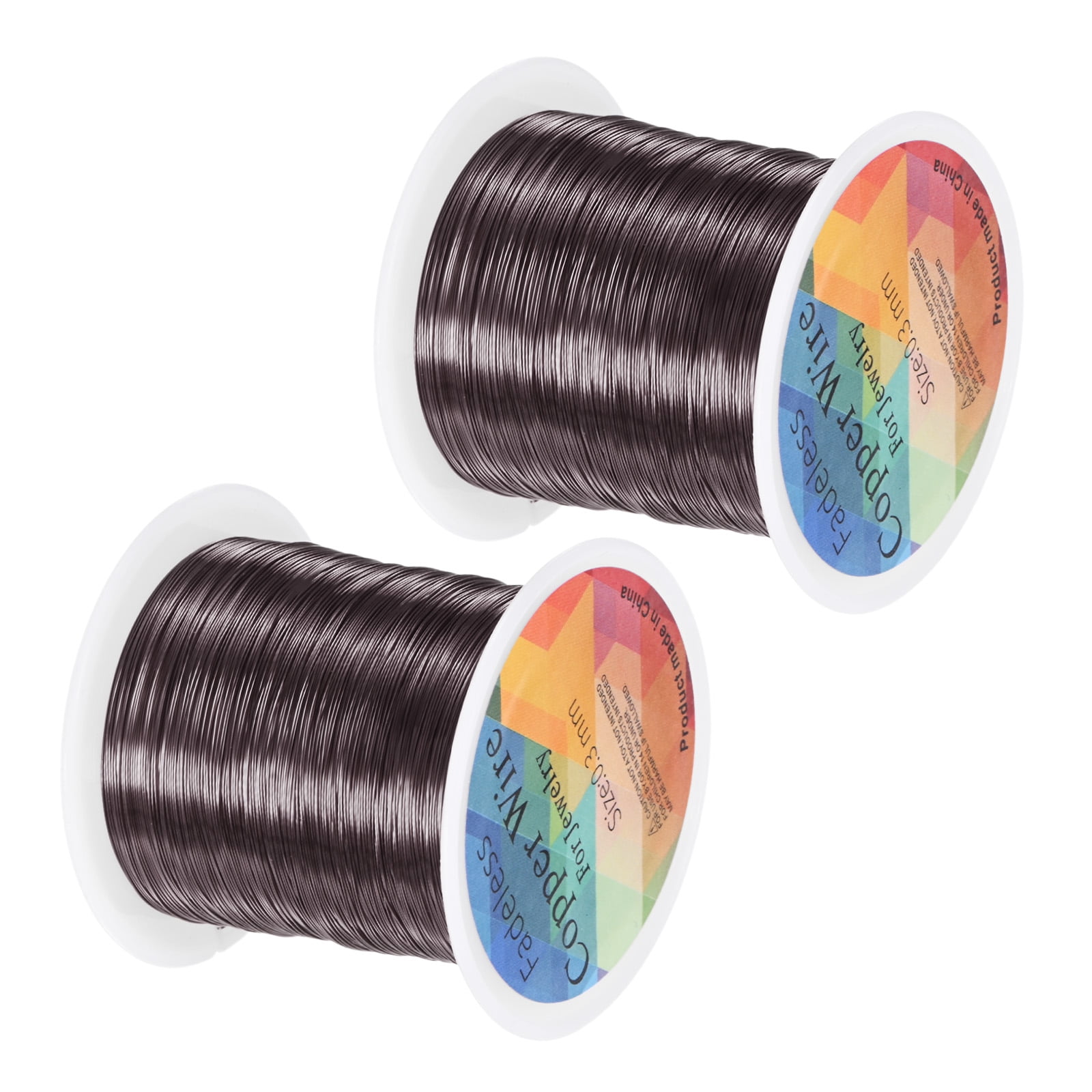 Uxcell 2 Rolls 0.3mm Jewelry Wire 28 Gauge 328FT Copper Beading Wire Jewelry Making Planting Weaving DIY 100M Metallic Black