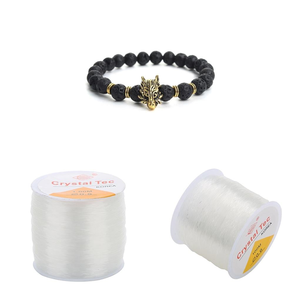 2 Rolls 0.6mm Clear Crystal Elastic Stretchy Bracelet String