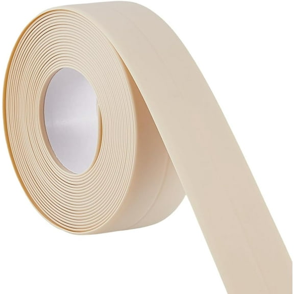 2 Rolls 10.5 Feet Bathtub Sealing Strip Waterproof Sealant Tape Beige PVC Stain Proof Self Adhesive Bathroom Toilet Edge Protector Caulking Replacements Strips for Kitchen Bath Floor Caulk colorful