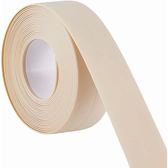 2 Rolls 10.5 Feet Bathtub Sealing Strip Waterproof Sealant Tape Beige PVC Stain Proof Self Adhesive Bathroom Toilet Edge Protector Caulking Replacements Strips for Kitchen Bath Floor Caulk colorful
