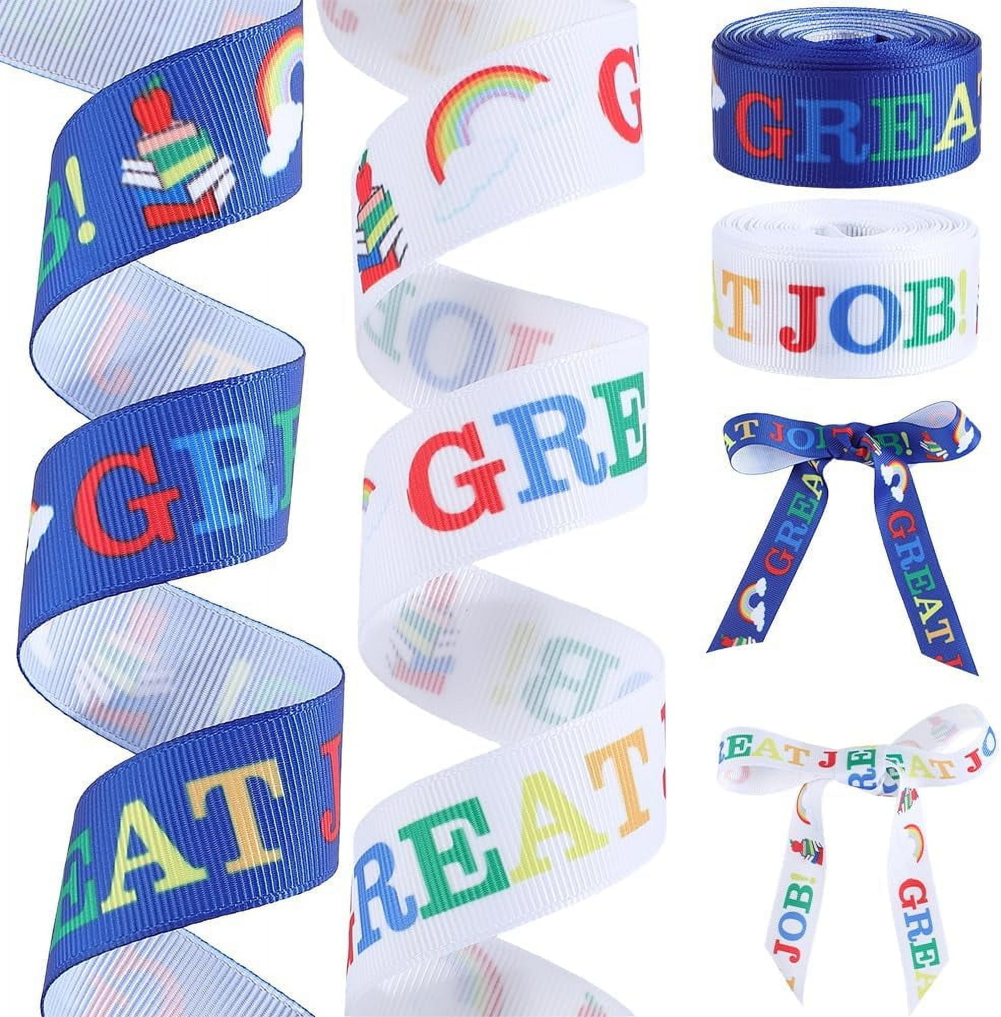 2 Rolls 10 Yards 2 Style School Grosgrain Ribbons Back to School Ribbon ...