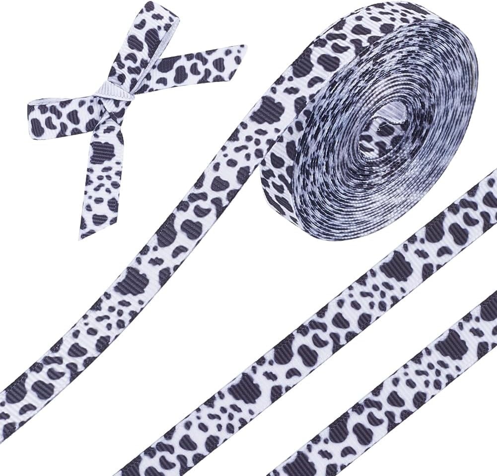 2 Rolls 10 Yards 3/8 Inch Animal Print Ribbon Cow Printed Thin ...