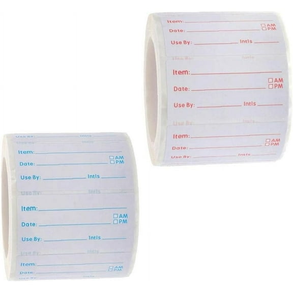 2 Rolls (1000 Pcs) Dissolvable Food Labels Food Prep Canning Labels Removable Food Stickers for Home Kitchen Restaurant