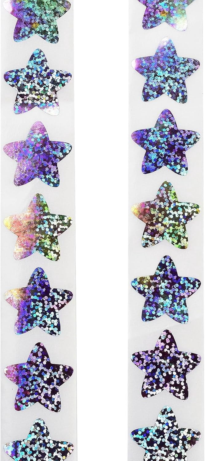 2 Rolls 1000Pcs Self-Adhesive Stickers Paper Gift Tag Decorative Star ...