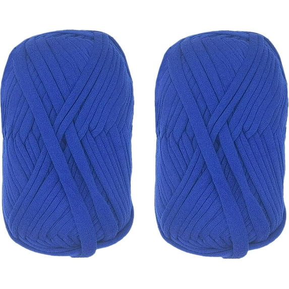 2 Rolls 100g/Roll T-Shirt Yarn Elastic Fabric Crochet Cloth Knitting Yarn, Knitting Yarn Ball for Hand DIY Bag Blanket Cushion Crocheting Projects, 30m/32yards