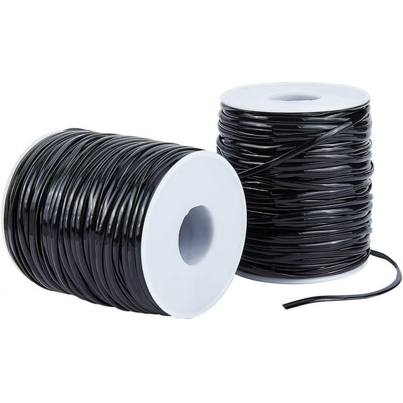 2 Rolls 100m/109 Yards Plastic Lacing Cord 2.3mm Lanyard String Beading Cords for Jewelry DIY Craft Bracelet Necklaces Making Black DIY