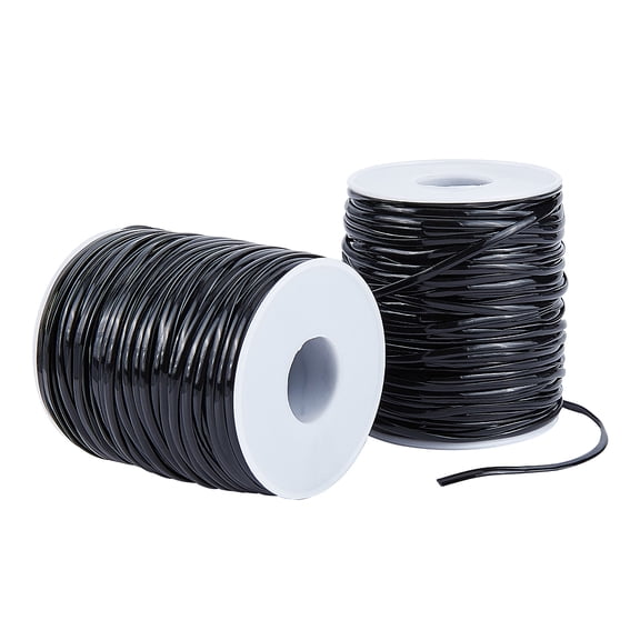 2 Rolls 100m/109 Yards Plastic Lacing Cord 2.3mm Lanyard String Beading Cords for Jewelry DIY Craft Bracelet Necklaces Making Black