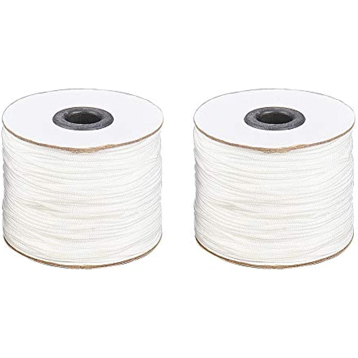 arricraft 2 Rolls Braided Nylon Cord, 3mm Nylon Thread String Black White  Waxed Cord Thread DIY Craft Lift Shade Cord for Sewing Braided Jewelry