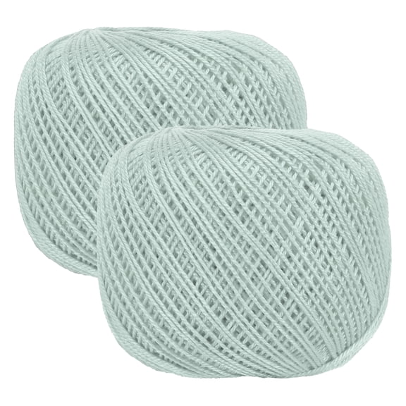 2 Rolls 164 Yards Size 3 Light Blue Cotton Crochet Thread Lace Weight Yarn Tatting Thread for Crocheting Knitting Embroidery Sewing