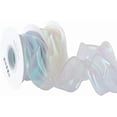 thumbnail image 1 of 2 Rolls 19.68 Yards Sparkle Organza Lace Ribbon Sheer Glitter Ruffled Fabric Iridescent Tulle Border Decorative Ribbons Bulk for Sewing Making Gift Wrapping Wreath Bouquets Diy Crafts Supply DIY, 1 of 5