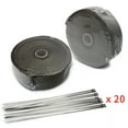 thumbnail image 1 of 2 Rolls 2" 50Ft Lava Titanium Basalt Exhaust Wrap Header Pipe Heat Wrap Ties Kit, 1 of 2