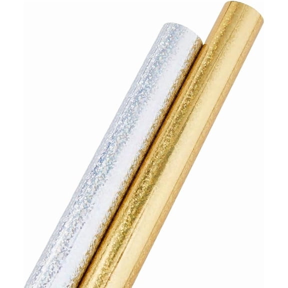 2 Rolls 2 Colors 8m/Roll Total 16m Hot Foil Transfer Roll Hot Foil Stamping Paper 19.3cm Width Laser Diamond Color Hot Foil Heat Transfer Foil Papers for Scrapbooking Card Making DIY