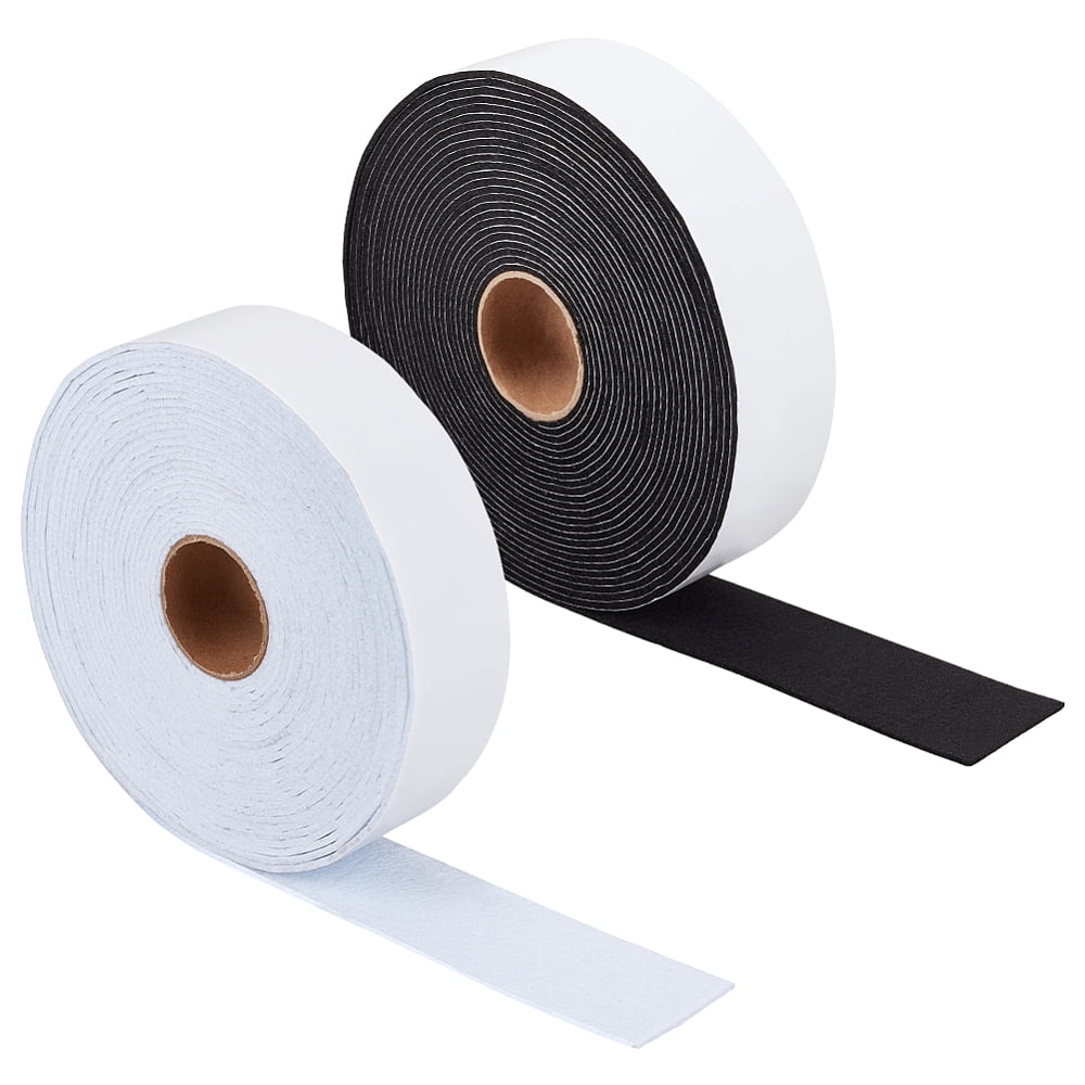 2 Rolls 2 Colors Self Adhesive Felt Tape 1.5Inch Wide Black White Furniture Felt Strips for Protecting and DIY Adhesive 26.2FT/RollDIY