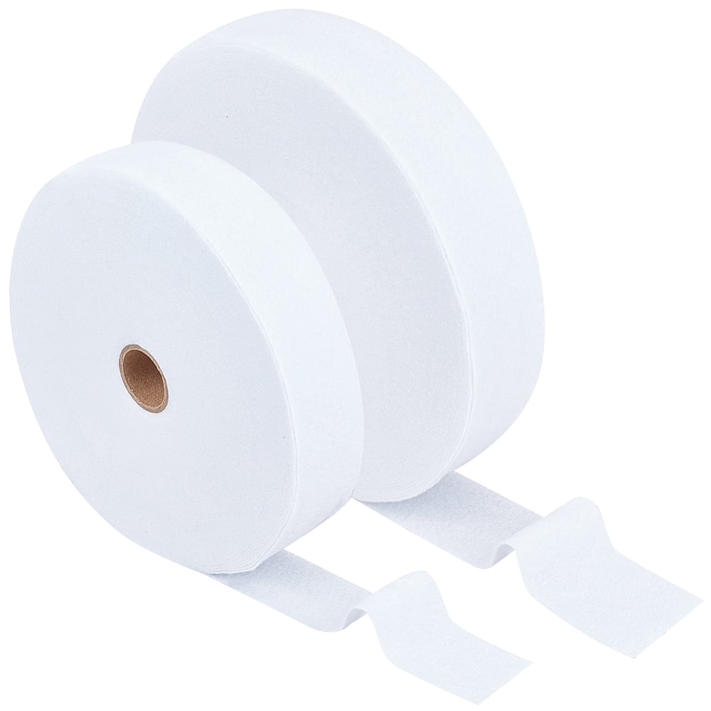 2 Rolls 2 Size White Jelly Roll Batting Strip Polyester Cotton Blend Batting Upholstery Roll for Jelly Roll Rugs Rug Throw Rugs Purses Total 98.4