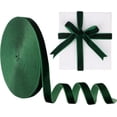 thumbnail image 1 of 2 Rolls 20 Yard Christmas Velvet Ribbon for Gift Wrapping Christmas Tree Ornaments Fireplace Garland Decoration Wreath Craft Bow Making(1 Inch,Green), 1 of 6