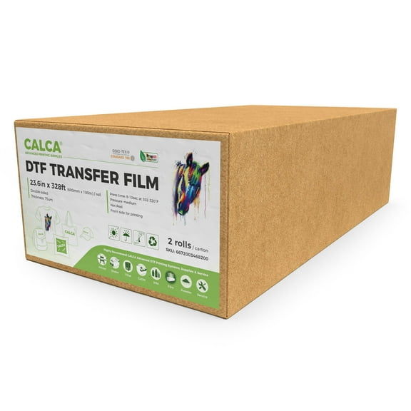 2 Rolls 23.6" x 328ft / 4 Rolls 13" x 328ft DTF Transfer Film, Double Sided, Hot Peel DTF Film