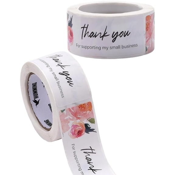 2 Rolls 240Pcs Self-Adhesive Paper Gift Tags Youstickers Rectangle Thank You Stickers Labels