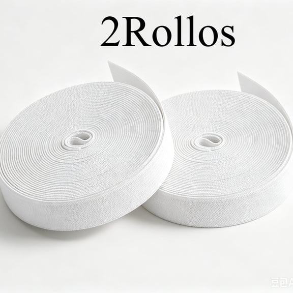 2 Rolls 3/4" White Knit Elastic Band Spool, 40M Heavy Stretch High Elasticity Strap for Sewing Crafts DIY