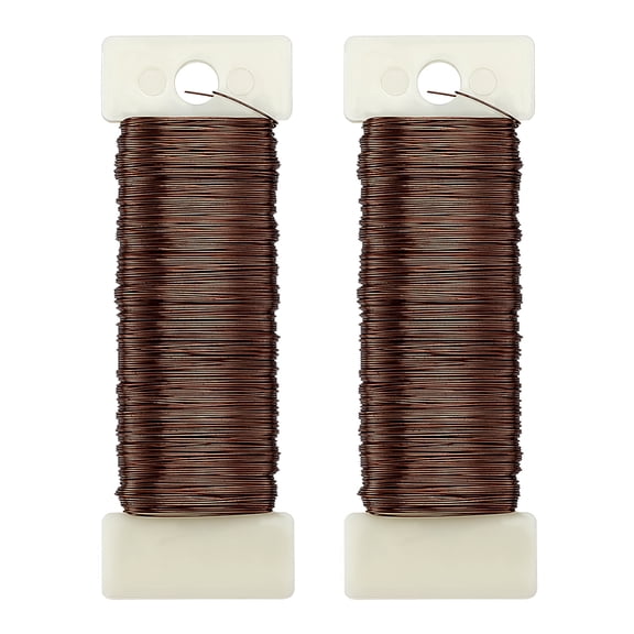2 Rolls 328.08 Feet Iron Floral Wire Saddle Brown Flexible Paddle Wire Florist Wreath Wires