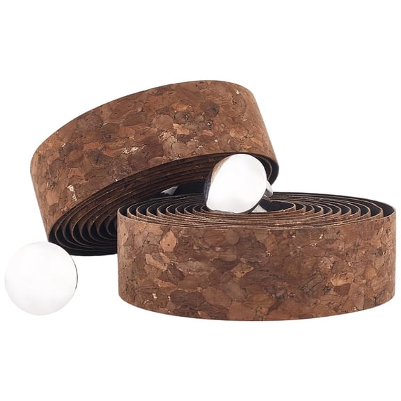 2 Rolls 4.7 Yards Brown Bicycle Handlebar Tape EVA Foam Soft Vintage Cork Shock Absorbent Road Bike Handle Bar Wrap Tape