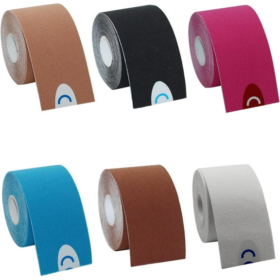 2 Rolls/4 Rolls Waterproof Breathable Kinesiology Tape, Athletic Elastic Kneepad Muscle Pain Relief Knee Taping for Gym Fitness Running Tennis Swimming, 16.4ft x 1in