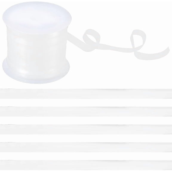 2 Rolls 43.7 Yards Clear Elastic Straps Band 6mm Wide Invisible Stretchy Fibre Lightweight Transparent Bikini Bra Shoulder Strap for Lingerie Dance Swimwear Cloth Garments Sewing Project 2rolls