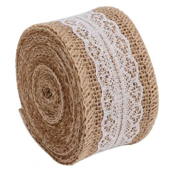 2 Rolls 5m Beautiful Linen Lace Roll Ribbon Home Christmas Wedding DIY AccessoriesType B