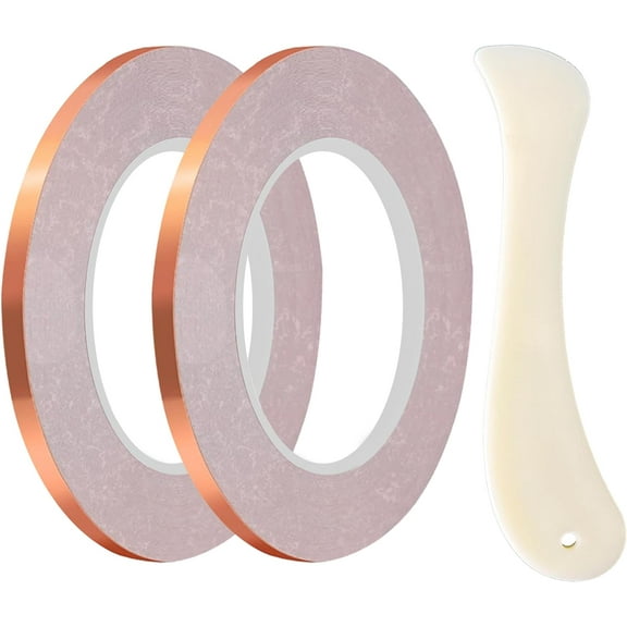 2 Rolls 7/32 inch Silver Backed Copper Foil for Stained Glass