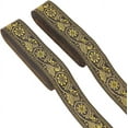 thumbnail image 1 of 2 Rolls 7.6 Yards 1.3inch Fabric Embroidered Trim Vintage Jacquard Ribbon Floral Sewing Woven for Sewing Crafts Making Yellow Material Polyester, 1 of 6